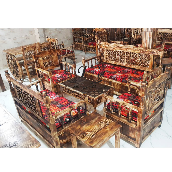 مبل گره خورشیدی صندوقدار با جلو مبلی و شیشه